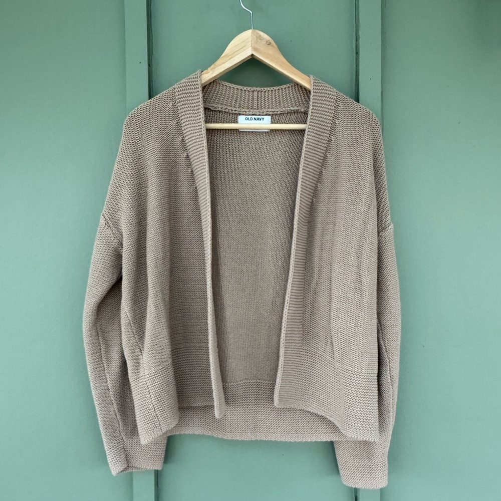 Old Navy Tan Cardigan Sweater Relaxed Fit